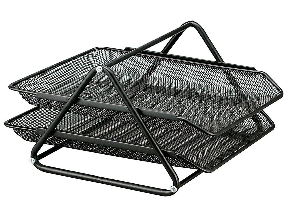 BANDEJA SOBREMESA METALICA Q-CONNECT REJILLA GXA100 NEGRA2 BANDEJAS MOVIBLES -300X185X350 MM