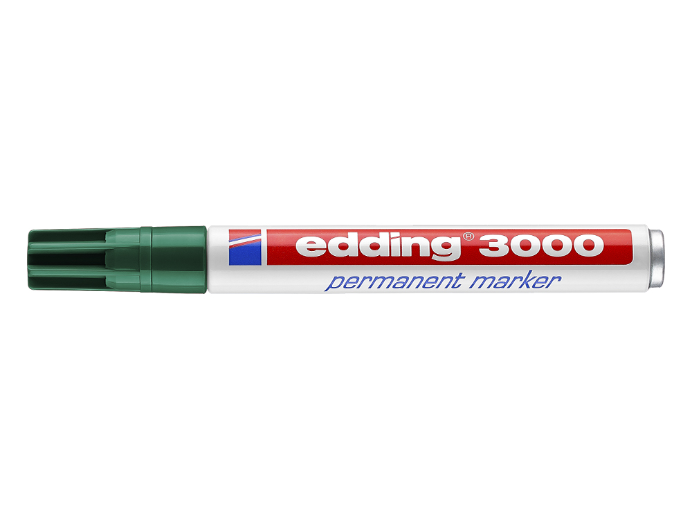 ROTULADOR EDDING MARCADOR PERMANENTE 3000 VERDE PUNTA REDONDA 1,5-3 MM RECARGABLE