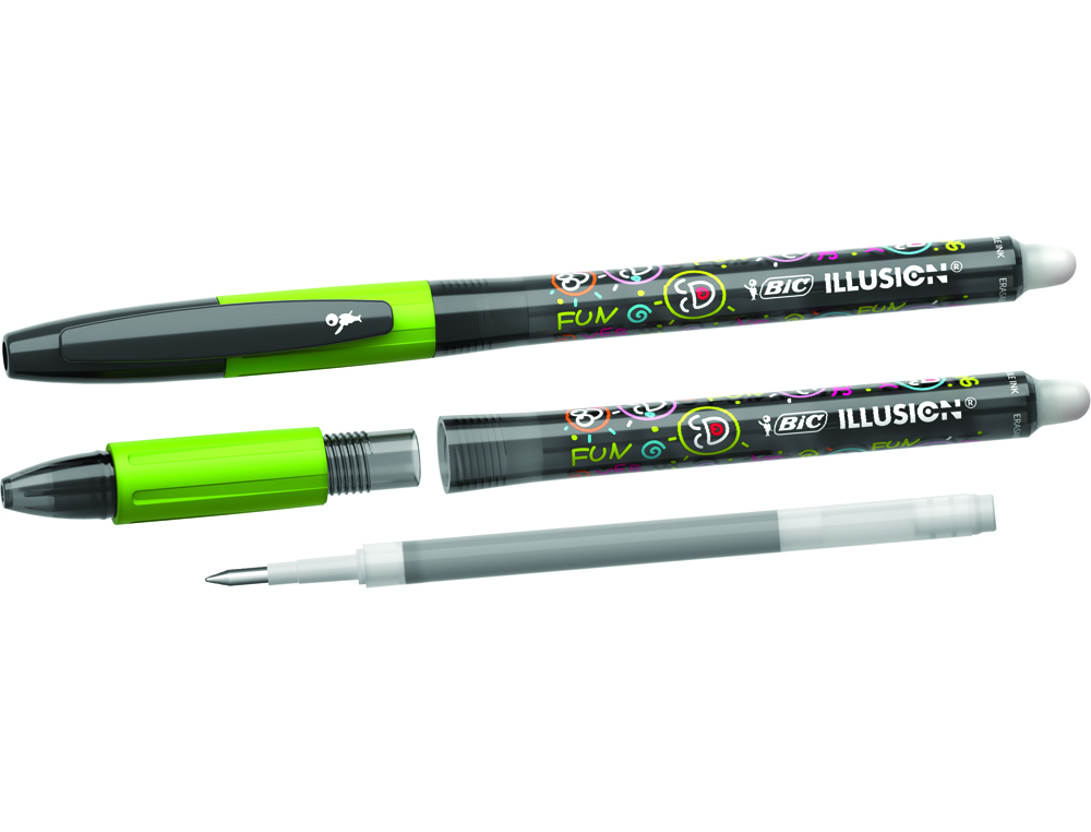 BOLIGRAFO BIC GELOCITY ILLUSION BORRABLE NEGRO PUNTA DE 0,7 MM