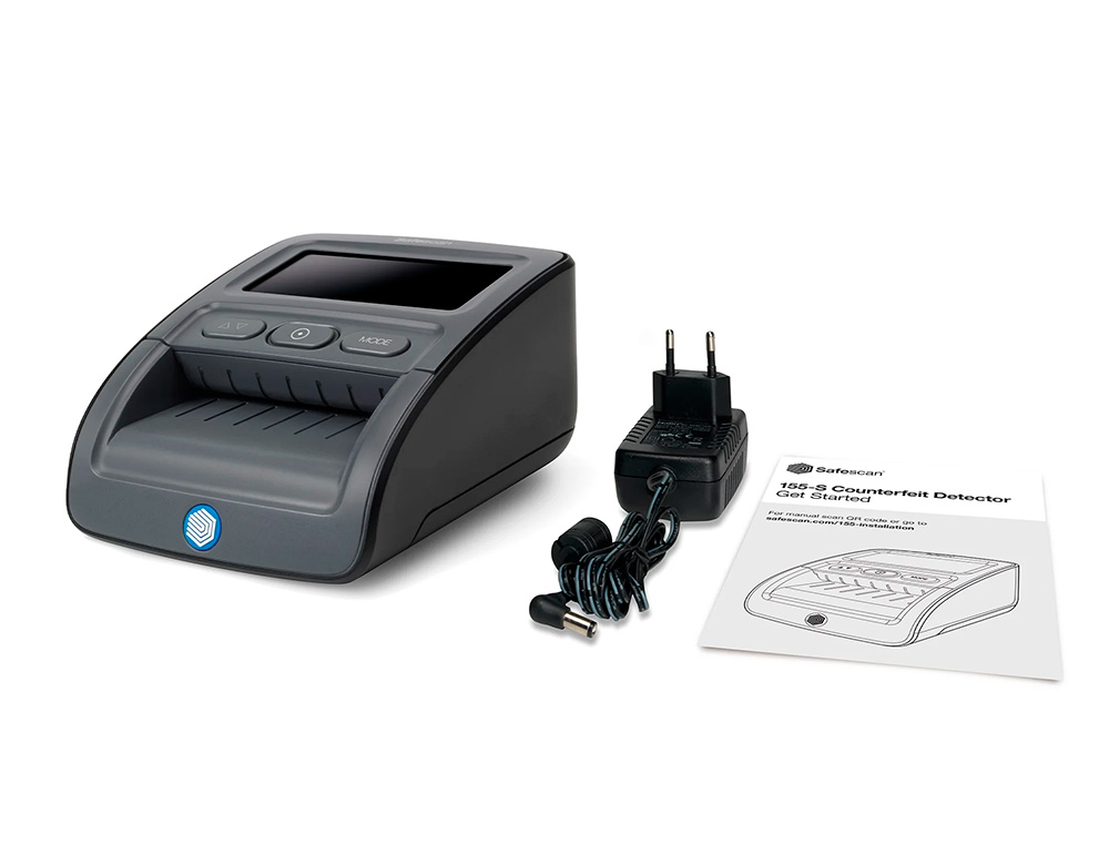 DETECTOR CONTADOR DE BILLETES FALSOS SAFESCAN 155-S 7 PUNTOSVERIFICACION Y GUIA SALIDA BILLETES ACTUALIZABLE SD CABLE