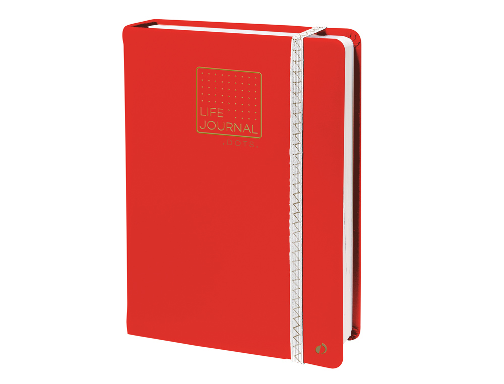 LIBRETA QUO VADIS LIFE JOURNAL INFINITE DOTS PUNTOS 15X21 CM 224 HOJAS TAPA SIMILPIEL ROJO
