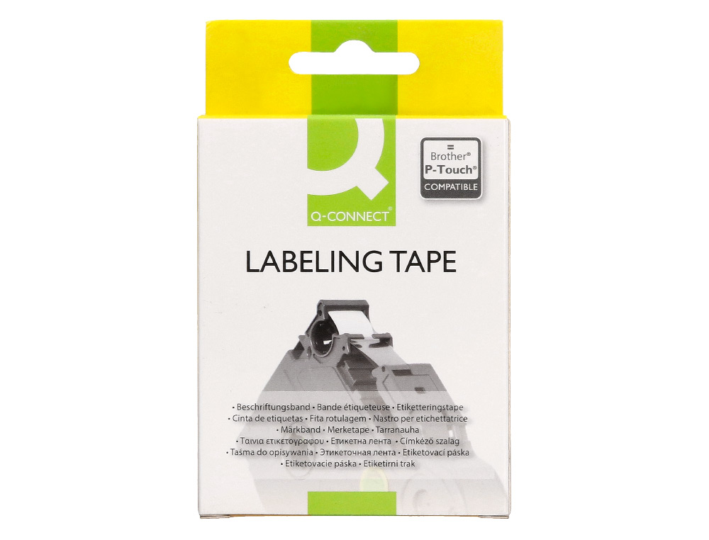 CINTA Q-CONNECT TZE-631 AMARILLO-NEGRO 12MM LONGITUD 8 MT