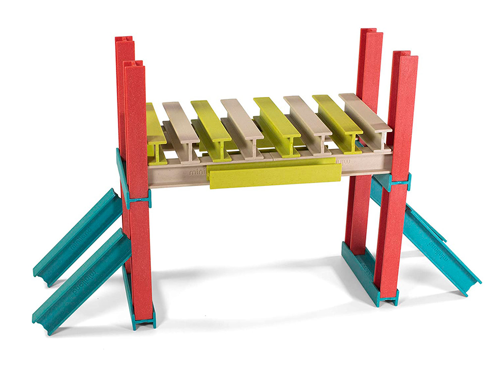 JUEGO DIDACTICO MINILAND CONSTRUCCION ECO BEAMS BUILDING 32 PIEZAS