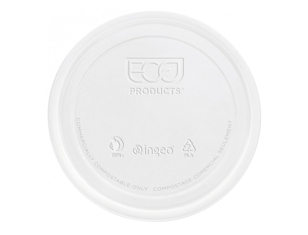 TAPA DE PLASTICO BIODEGRADABLE PARA VASO DE 290 CC PAQUETE DE 100 UNIDADES