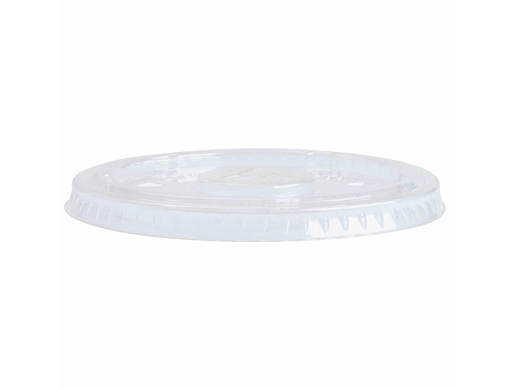 TAPA DE PLASTICO BIODEGRADABLE PARA VASO DE 290 CC PAQUETE DE 100 UNIDADES