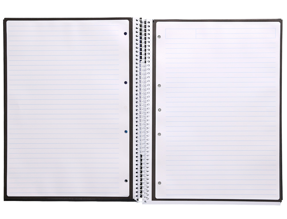 CUADERNO ESPIRAL A4 MICRO ANTARTIK TAPA FORRADA80H 90 GR HORIZONTAL 1 BANDA 4 TALADROS COLOR NEGRO