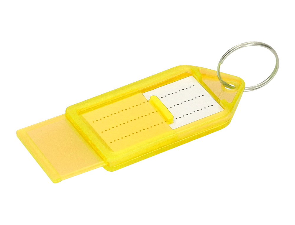 LLAVERO PORTAETIQUETAS Q-CONNECT PREMIUM COLOR AMARILLO CAJA DE 40 UNIDADES