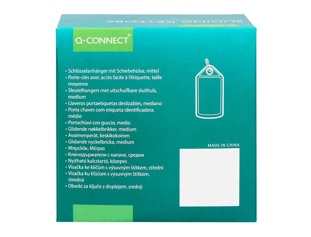 LLAVERO PORTAETIQUETAS Q-CONNECT PREMIUM COLOR AMARILLO CAJA DE 40 UNIDADES