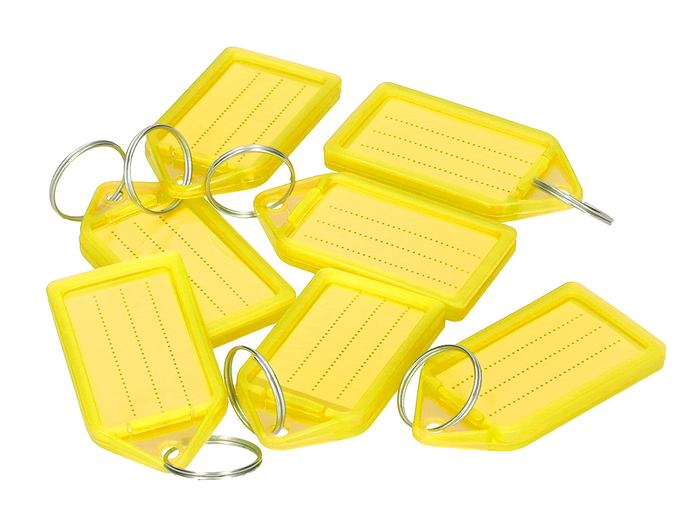LLAVERO PORTAETIQUETAS Q-CONNECT PREMIUM COLOR AMARILLO CAJA DE 40 UNIDADES