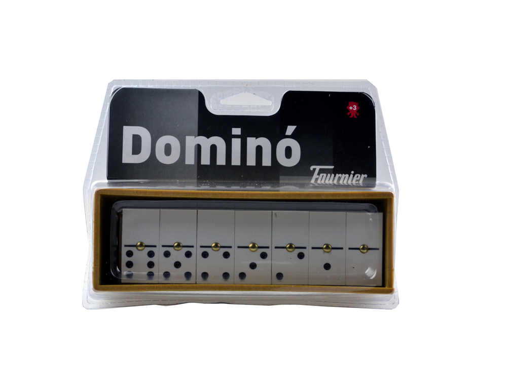 DOMINO CHAMELO FOURNIER FICHA MARFILINA EN CAJA DE PLASTICO EN BLISTER