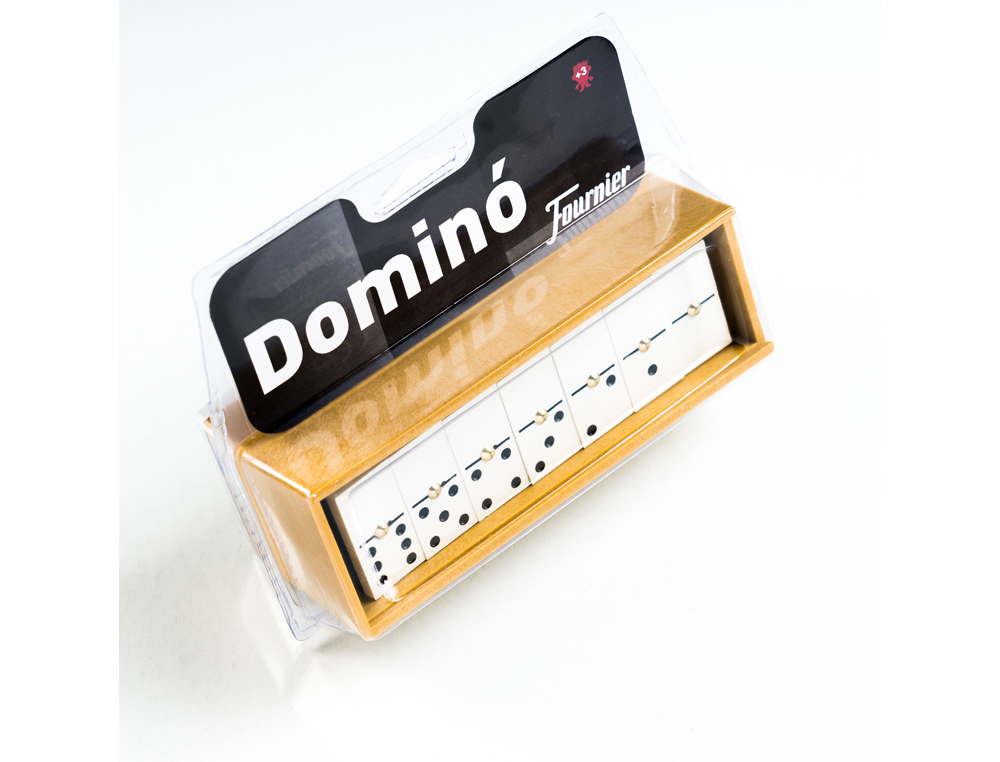 DOMINO CHAMELO FOURNIER FICHA MARFILINA EN CAJA DE PLASTICO EN BLISTER