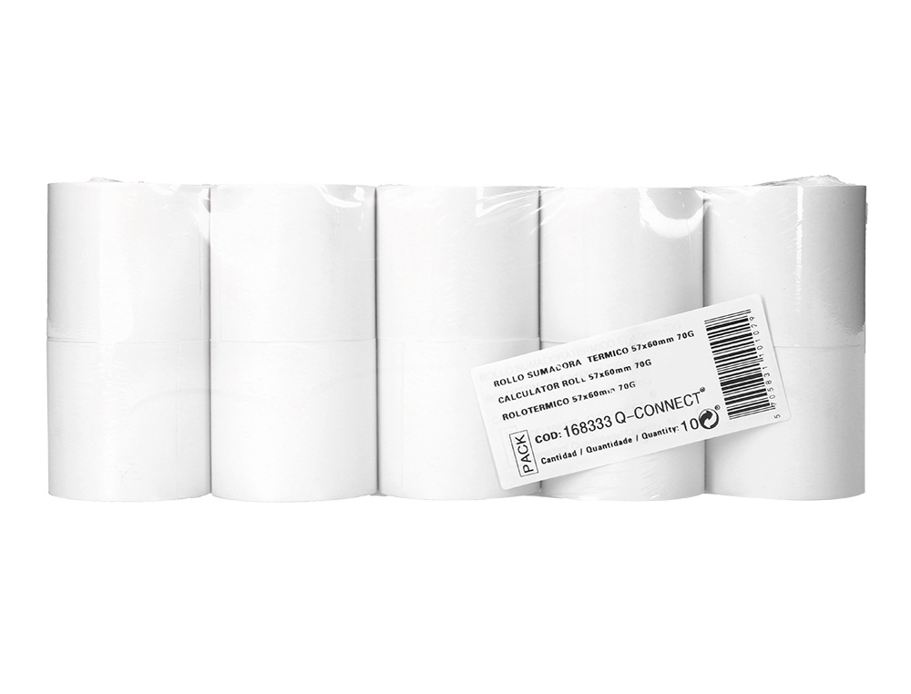 ROLLO SUMADORA TERMICO GREENING 57 MM ANCHO X 60 MM DIAMETRO SIN BISFENOL A PAPEL DE 70 G/M2