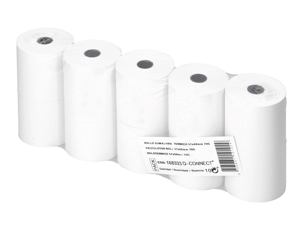 ROLLO SUMADORA TERMICO GREENING 57 MM ANCHO X 60 MM DIAMETRO SIN BISFENOL A PAPEL DE 70 G/M2