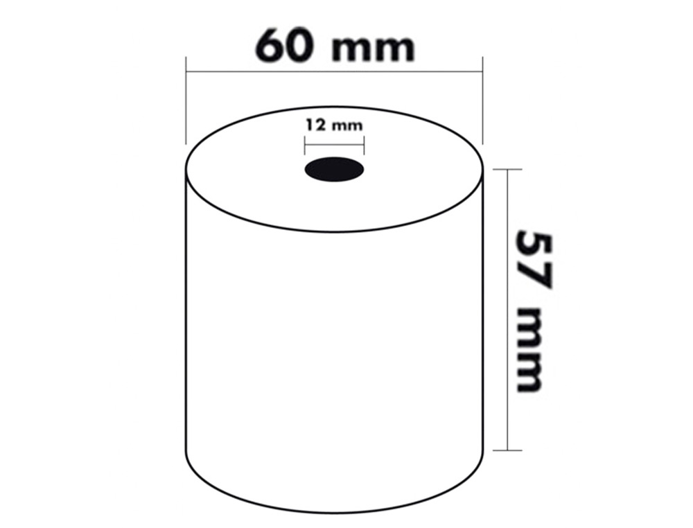 ROLLO SUMADORA TERMICO GREENING 57 MM ANCHO X 60 MM DIAMETRO SIN BISFENOL A PAPEL DE 70 G/M2