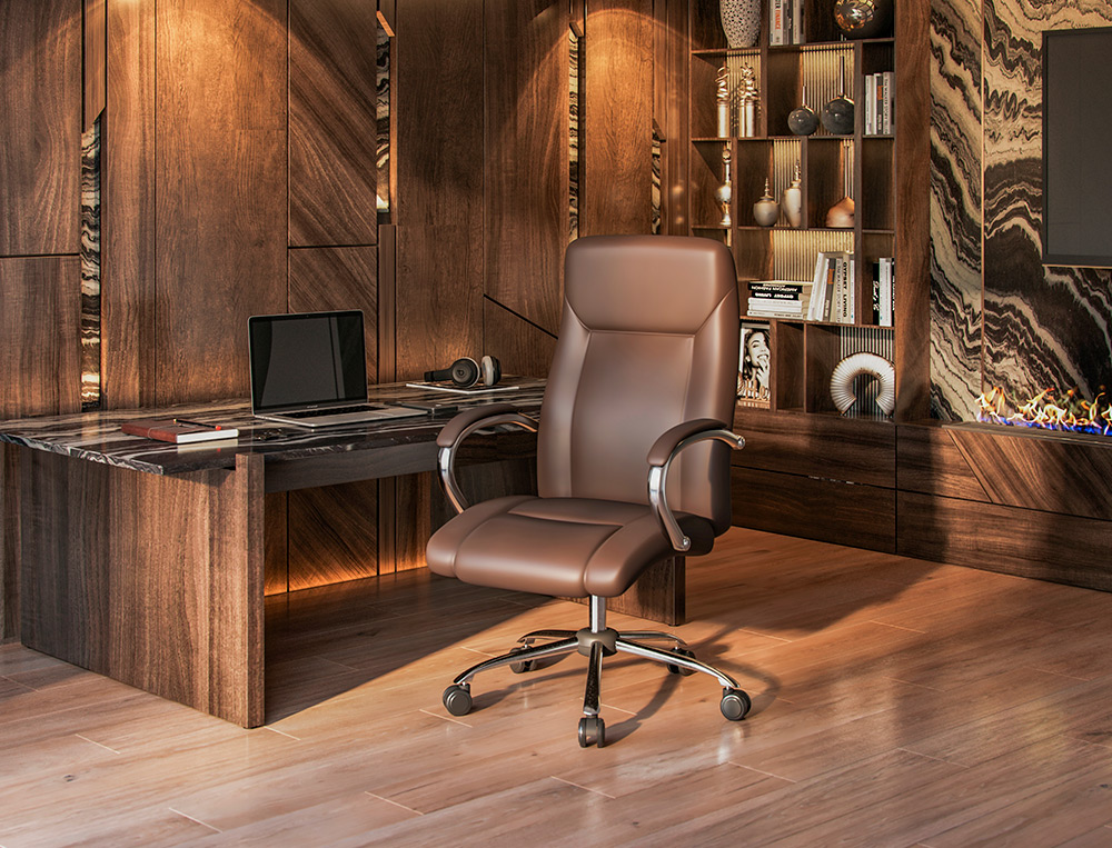 SILLA Q-CONNECT DIRECCION VERO NA SIMIL PIEL BASE METALICA ALT MAX 1210 ANC 650 PROF 730 MM RUEDAS PREMIUM COLOR MARRON