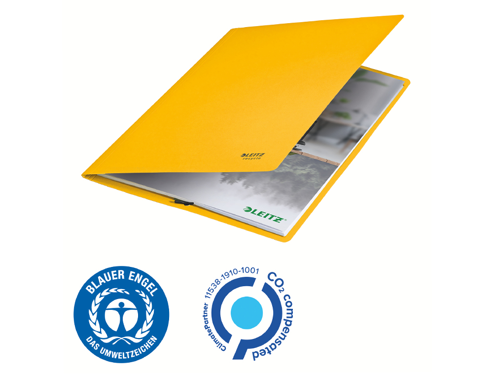 CARPETA LEITZ RECYCLE GOMAS DIN A4 CARTON RECICLABLE 100% AMARILLO