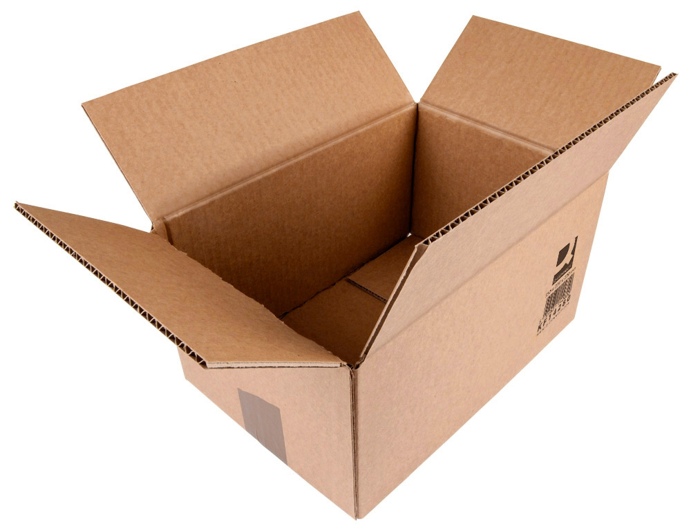 CAJA PARA EMBALAR Q-CONNECT AMERICANA CARTON RECICLADO CANAL SIMPLE 5 MM COLOR KRAFT 350X250X220 MM