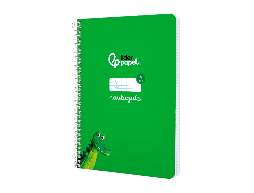 CUADERNO ESPIRAL LIDERPAPEL A5 PAUTAGUIA TAPA BLANDA 40H 75 GR CUADRO PAUTADO 4MM COLOR VERDE