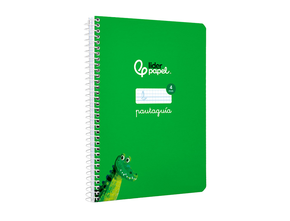 CUADERNO ESPIRAL LIDERPAPEL A5 PAUTAGUIA TAPA BLANDA 40H 75 GR CUADRO PAUTADO 4MM COLOR VERDE