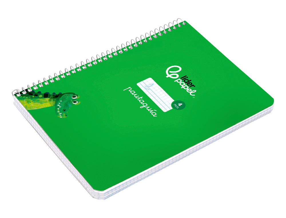 CUADERNO ESPIRAL LIDERPAPEL A5 PAUTAGUIA TAPA BLANDA 40H 75 GR CUADRO PAUTADO 4MM COLOR VERDE