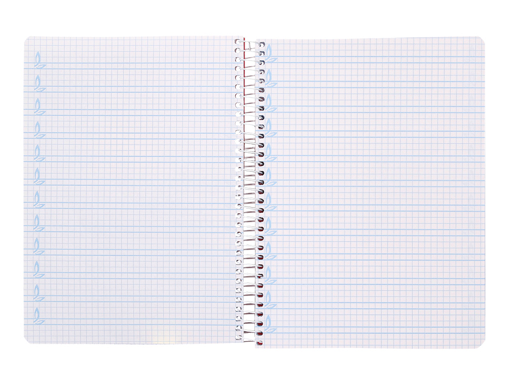 CUADERNO ESPIRAL LIDERPAPEL DIN A5 PAUTAGUIA TAPA BLANDA 40H 75 GR CUADRO PAUTADO 5MM COLOR ROJO