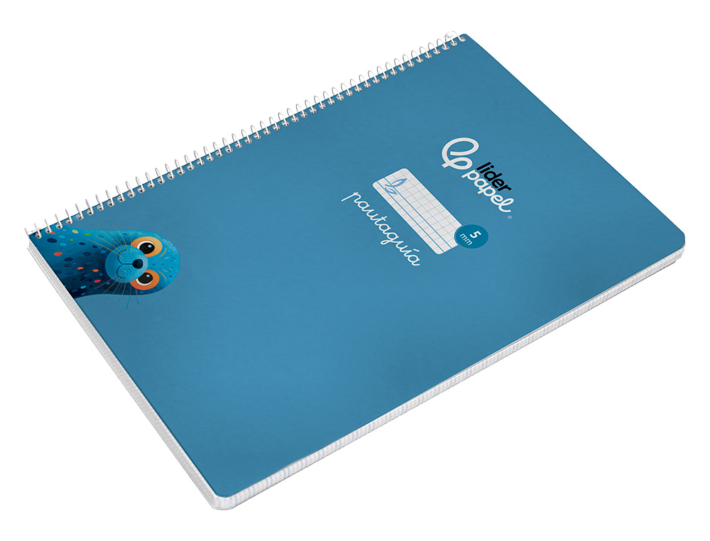 CUADERNO ESPIRAL LIDERPAPEL A4 PAUTAGUIA TAPA BLANDA 80H 75 GR CUADRO PAUTADO 5MM COLOR AZUL