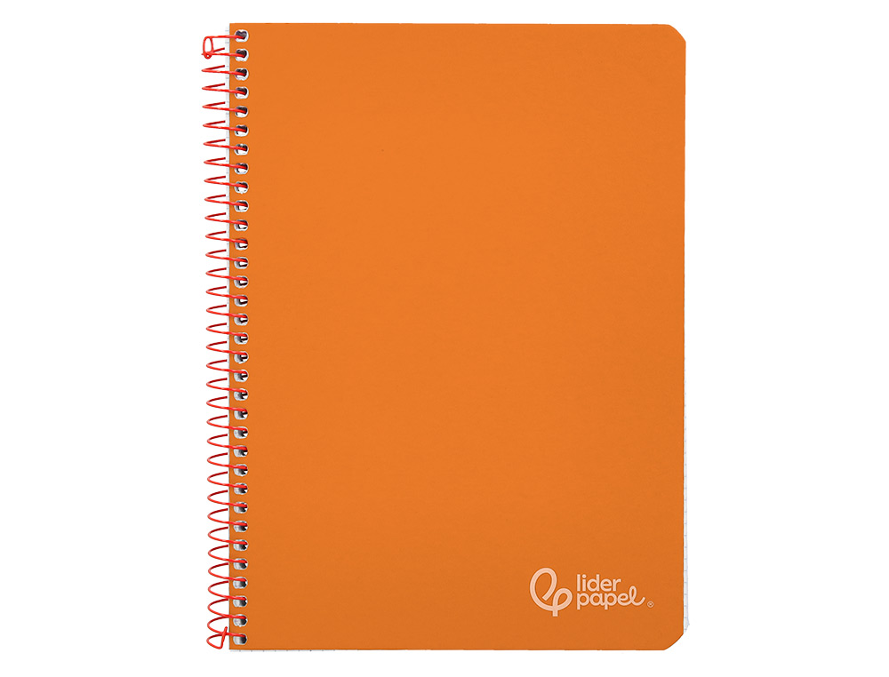 CUADERNO ESPIRAL LIDERPAPEL A4 WITTY TAPA DURA 80H 90GR CUADRO 4MM CON MARGEN COLOR NARANJA