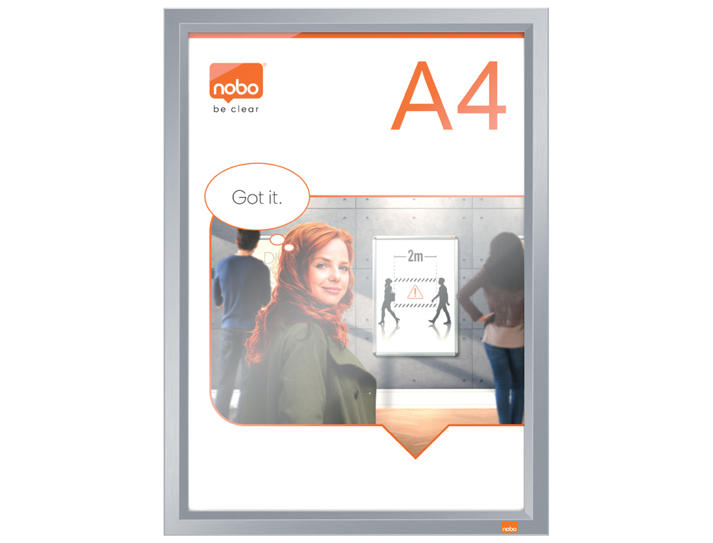 MARCO PORTA ANUNCIOS NOBO IMPRESSION PRO DIN A4 MARCO DE CLIP ALUMINIO 235X13X325 MM