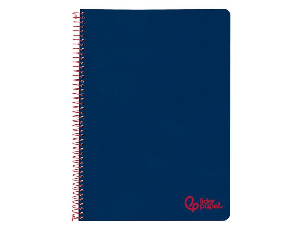 CUADERNO ESPIRAL LIDERPAPEL A4 WONDER TAPA PLASTICO 80H 90GR PAUTA ESTRECHA 2,5MM CON MARGEN COLOR AZUL MARINO