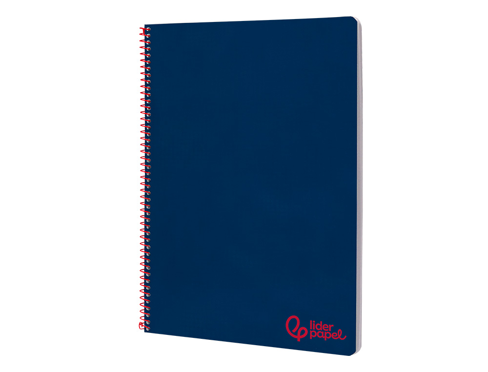 CUADERNO ESPIRAL LIDERPAPEL A4 WONDER TAPA PLASTICO 80H 90GR PAUTA ESTRECHA 2,5MM CON MARGEN COLOR AZUL MARINO