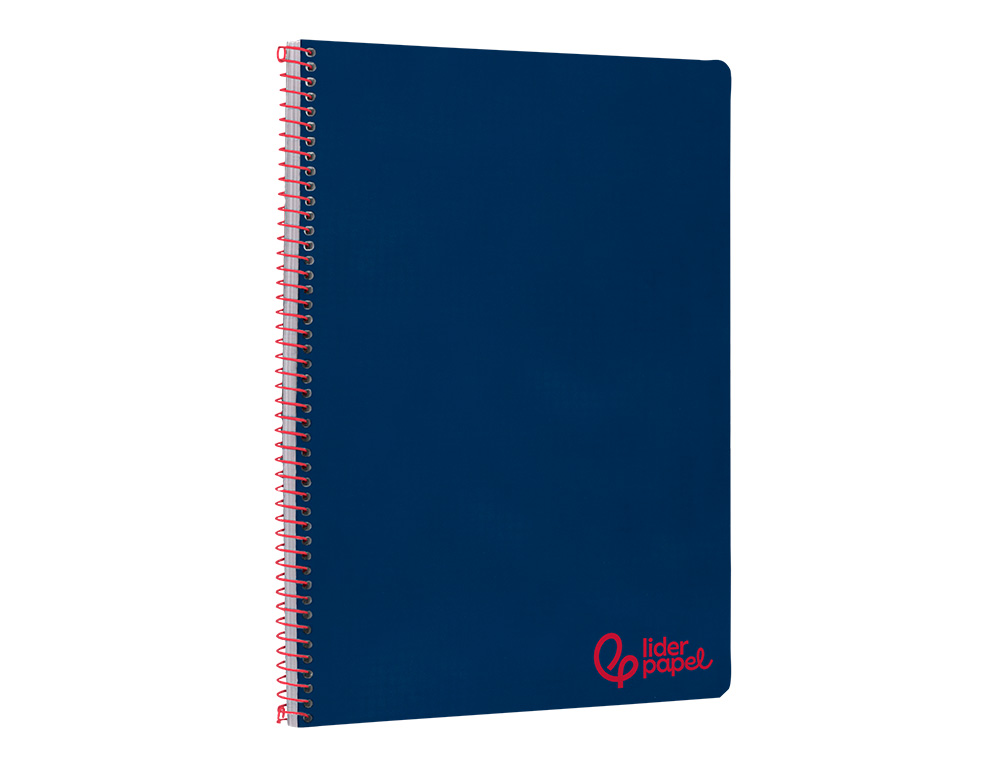 CUADERNO ESPIRAL LIDERPAPEL A4 WONDER TAPA PLASTICO 80H 90GR PAUTA ESTRECHA 2,5MM CON MARGEN COLOR AZUL MARINO