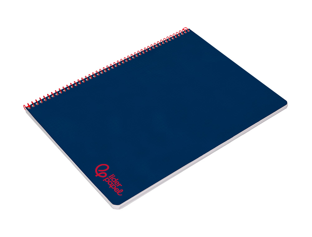 CUADERNO ESPIRAL LIDERPAPEL A4 WONDER TAPA PLASTICO 80H 90GR PAUTA ESTRECHA 2,5MM CON MARGEN COLOR AZUL MARINO