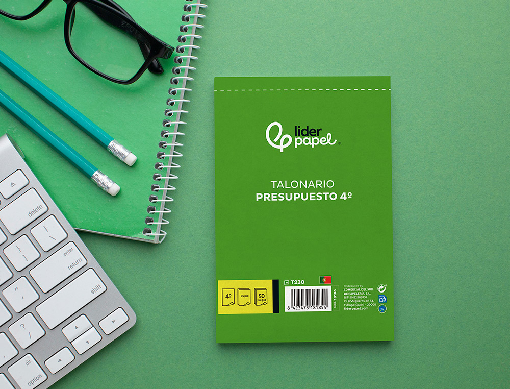 TALONARIO LIDERPAPEL PRESUPUESTO CUARTO ORIGINAL Y COPIA T230