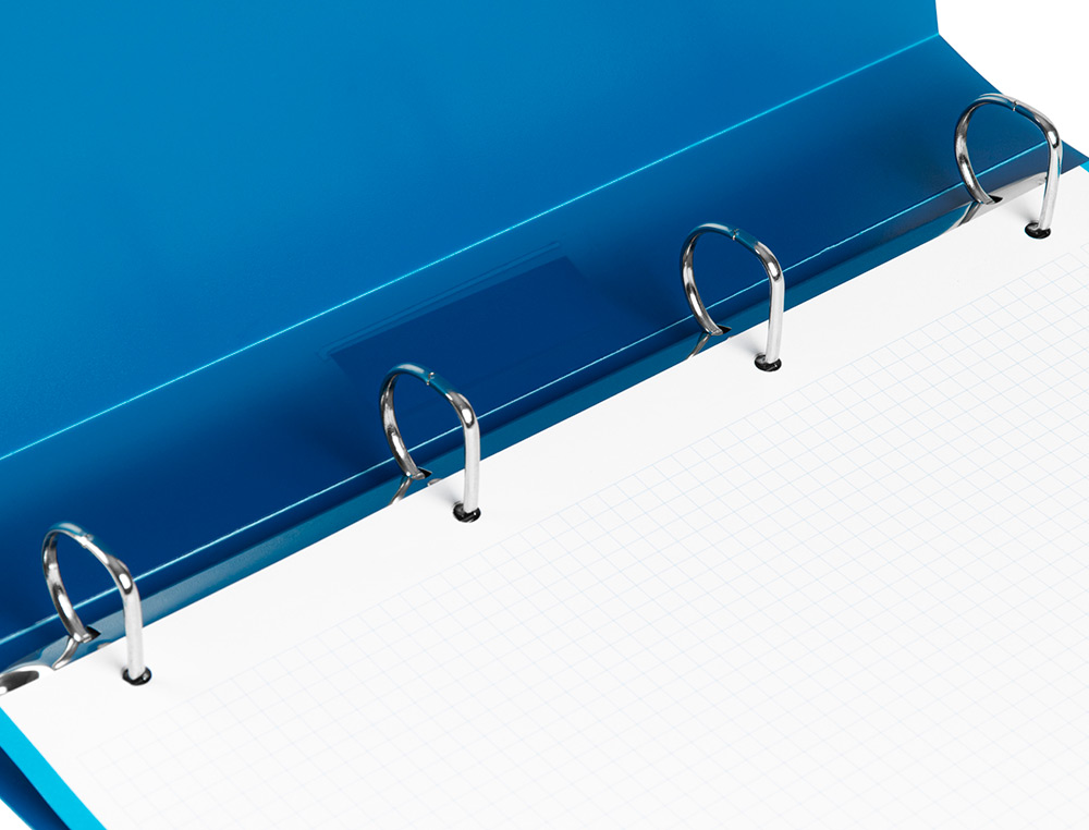CARPETA LIDERPAPEL 4 ANILLAS 25 MM MIXTAS 43432 POLIPROPILENO DIN A4 AZUL TRANSLUCIDO