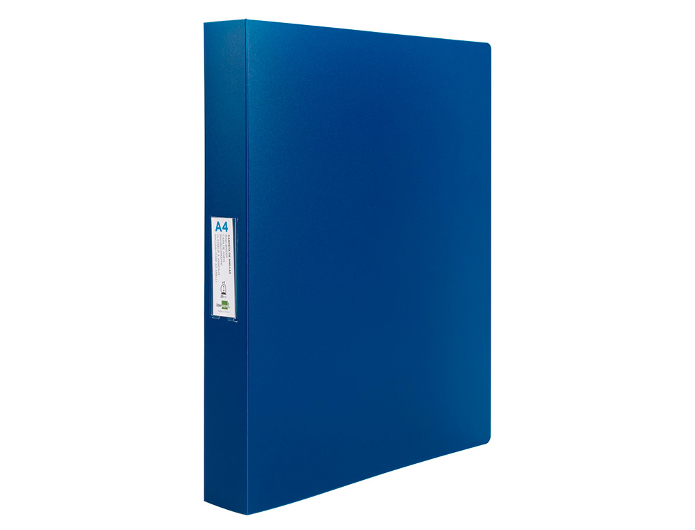 CARPETA LIDERPAPEL 4 ANILLAS 25 MM MIXTAS 43432 POLIPROPILENO DIN A4 AZUL TRANSLUCIDO