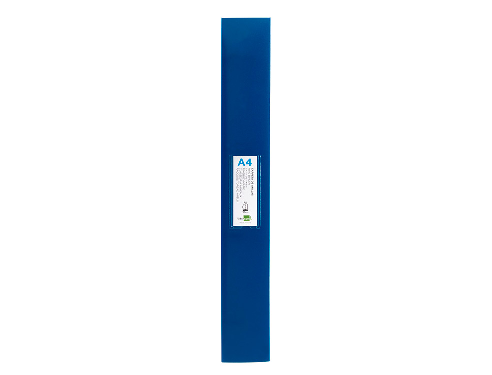 CARPETA LIDERPAPEL 4 ANILLAS 25 MM MIXTAS 43432 POLIPROPILENO DIN A4 AZUL TRANSLUCIDO