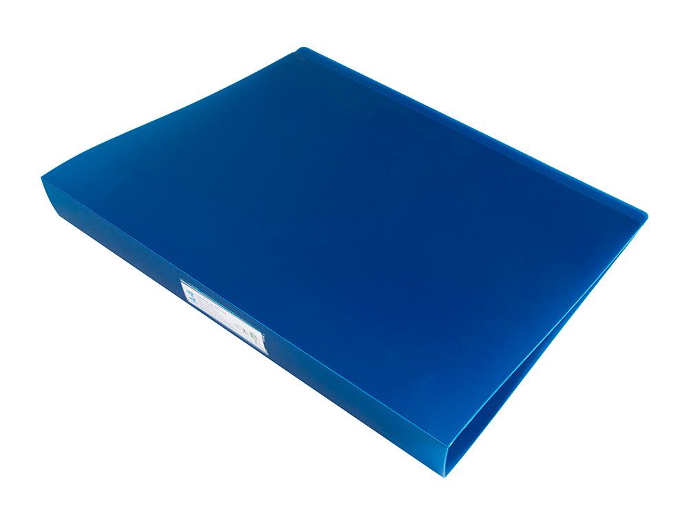CARPETA LIDERPAPEL 4 ANILLAS 25 MM MIXTAS 43432 POLIPROPILENO DIN A4 AZUL TRANSLUCIDO