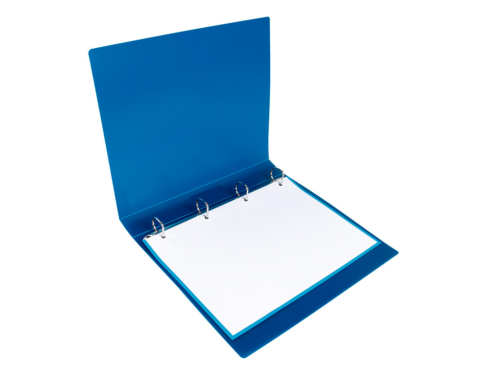 CARPETA LIDERPAPEL 4 ANILLAS 25 MM MIXTAS 43432 POLIPROPILENO DIN A4 AZUL TRANSLUCIDO