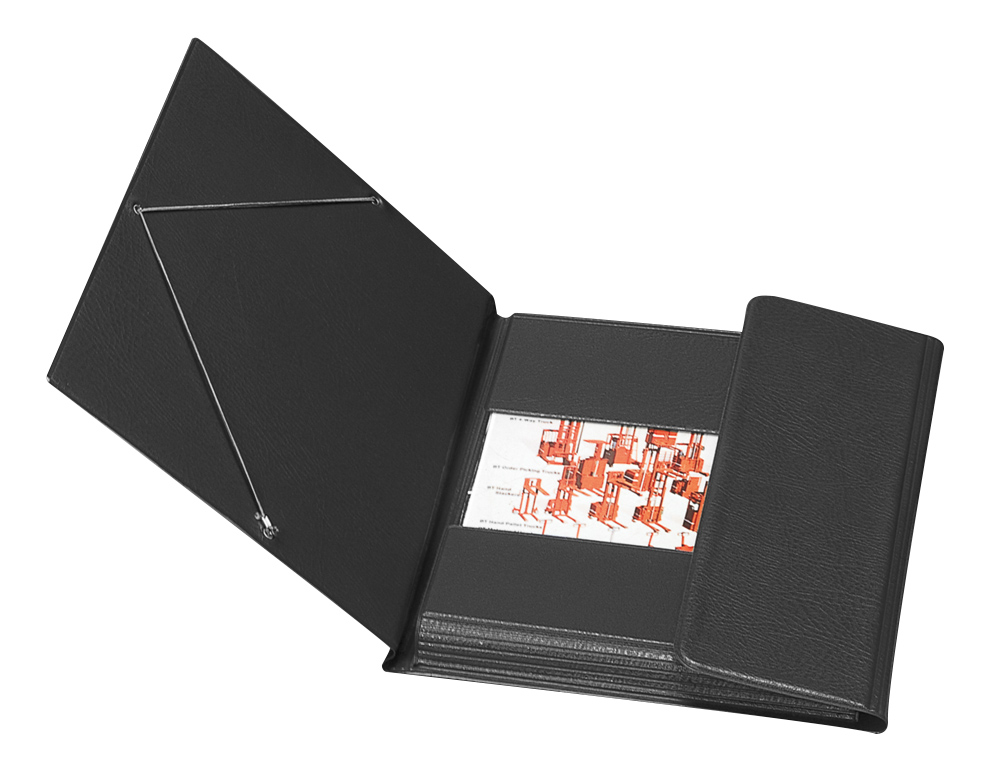 CARPETA SARO GOMAS TRES SOLAPAS PLASTICO CUARTO COLOR NEGRO