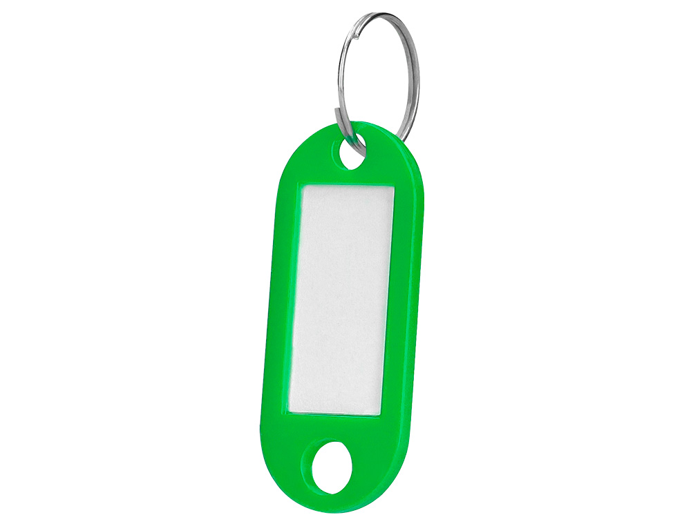 LLAVERO PORTAETIQUETAS Q-CONNECT COLOR VERDE EXPOSITOR DE 100 UNIDADES
