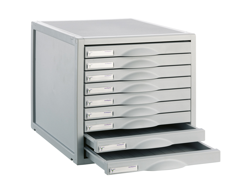 FICHERO CAJONES DE SOBREMESA 8409C 356X316X303 MM 9 CAJONES COLOR GRIS