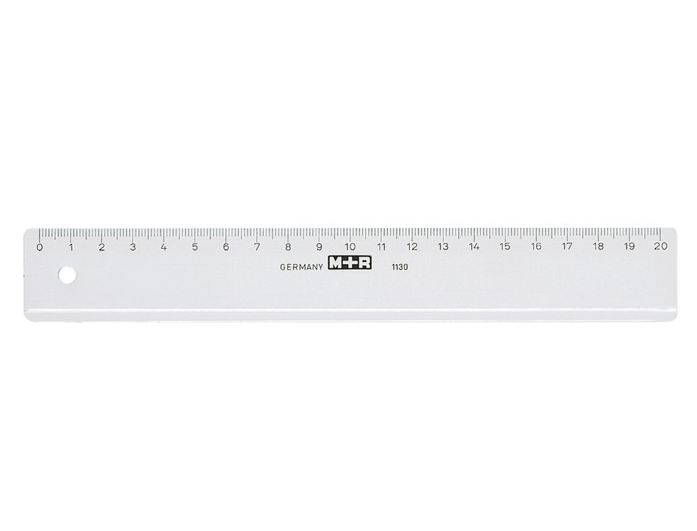 REGLA M+R 20 CM PLASTICO TRANSPARENTE