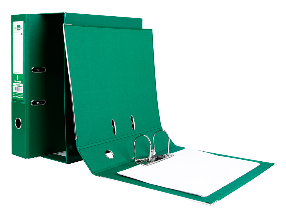 MODULO LIDERPAPEL 2 ARCHIVADORES FOLIO 2 ANILLAS MECANISMO DE PALANCA 75MM VERDE