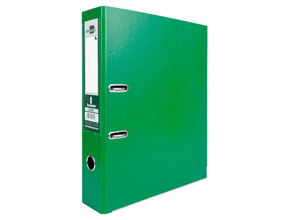 MODULO LIDERPAPEL 2 ARCHIVADORES FOLIO 2 ANILLAS MECANISMO DE PALANCA 75MM VERDE
