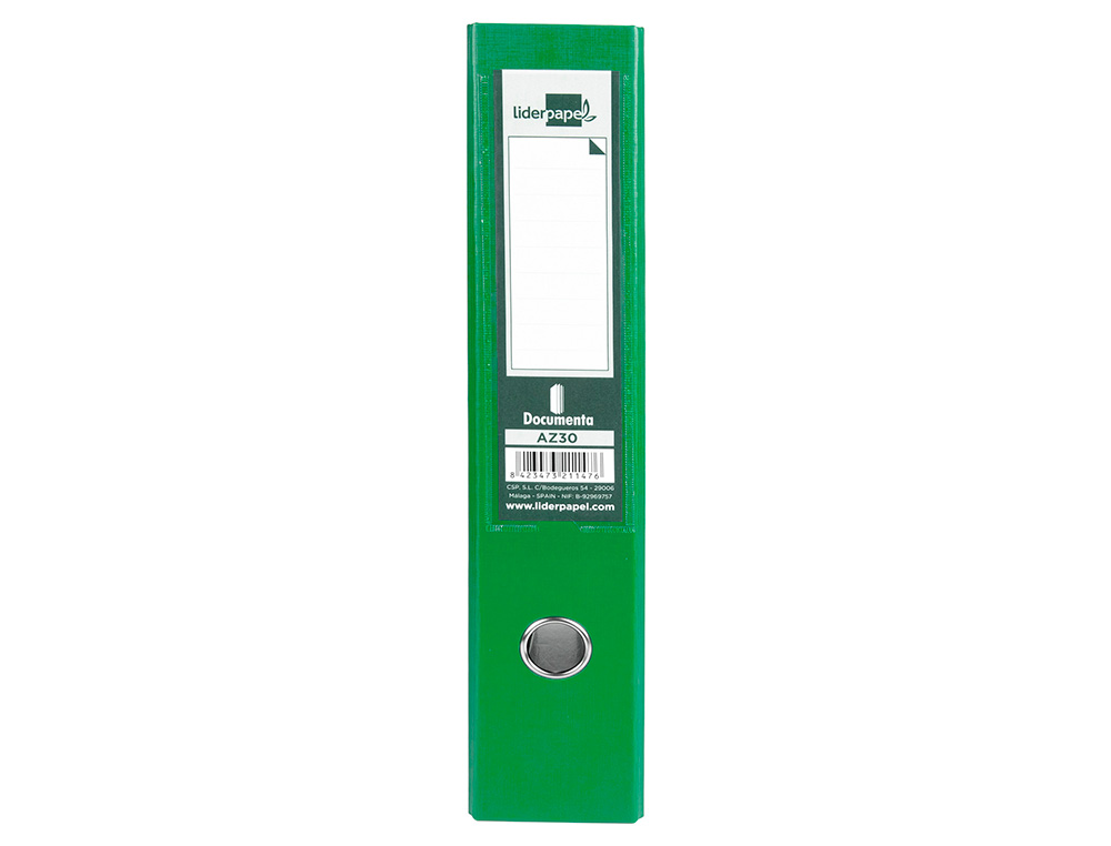 MODULO LIDERPAPEL 2 ARCHIVADORES FOLIO 2 ANILLAS MECANISMO DE PALANCA 75MM VERDE