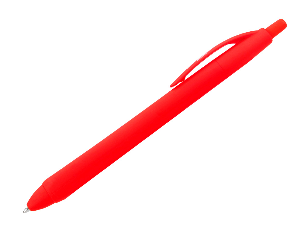BOLIGRAFO LIDERPAPEL GUMMY TOUCH RETRACTIL 1 MM TINTA ROJA