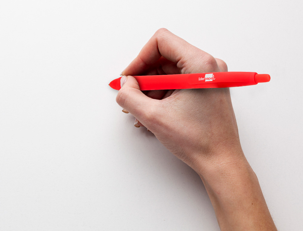 BOLIGRAFO LIDERPAPEL GUMMY TOUCH RETRACTIL 1 MM TINTA ROJA