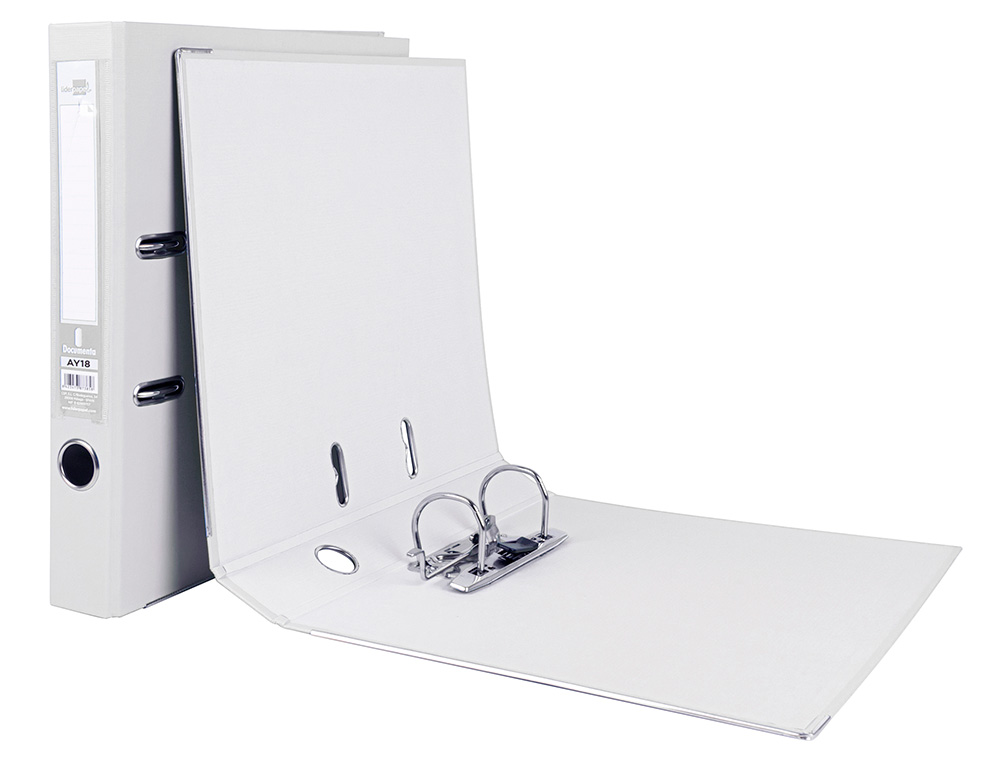 ARCHIVADOR DE PALANCA LIDERPAPEL A4 DOCUMENTA FORRADO PVC CON RADO LOMO 52MMBLANCO COMPRESOR METALICO