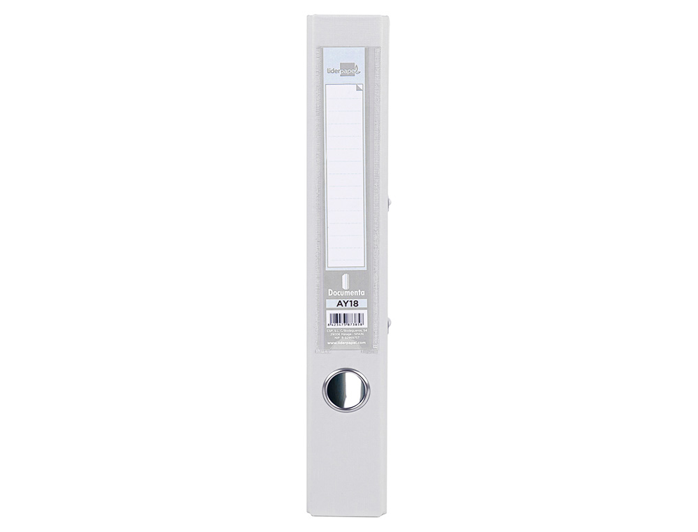ARCHIVADOR DE PALANCA LIDERPAPEL A4 DOCUMENTA FORRADO PVC CON RADO LOMO 52MMBLANCO COMPRESOR METALICO