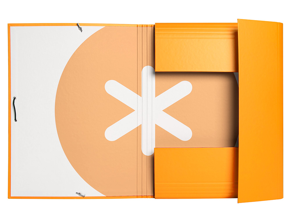 CARPETA ANTARTIK GOMAS TRES SOLAPAS CARTON FORRADO A4 COLOR MOSTAZA